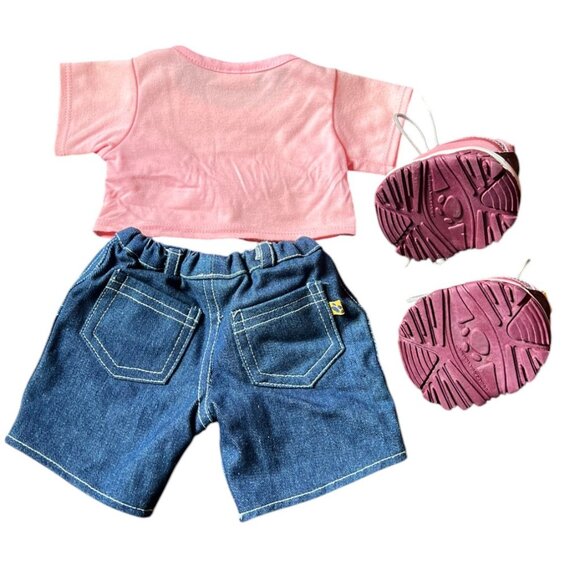 Build-A-Bear Beaded "Hugs" Top, Jeans w/Elastic Waist & Sketchers Sneakers - Picture 2 of 9